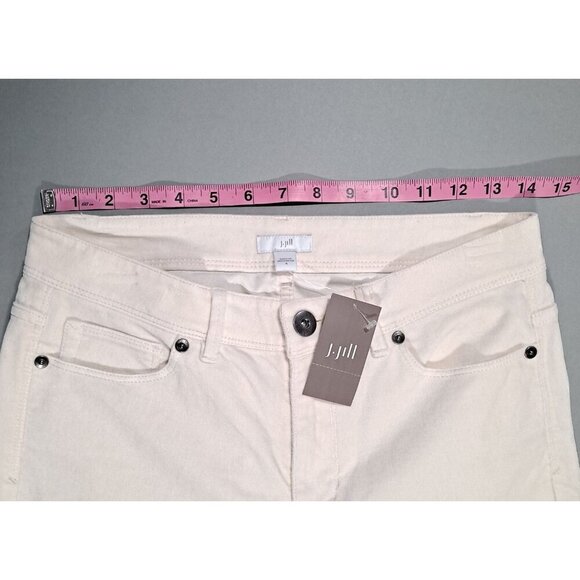 J.Jill Women's Off White Brushed Jeans SZ 4 Color Barley NWT Holiday Pants - Picture 2 of 9